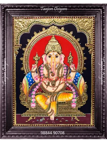 Handmade God Vinayagar Tanjore painting